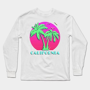 California Palm Trees Sunset Long Sleeve T-Shirt